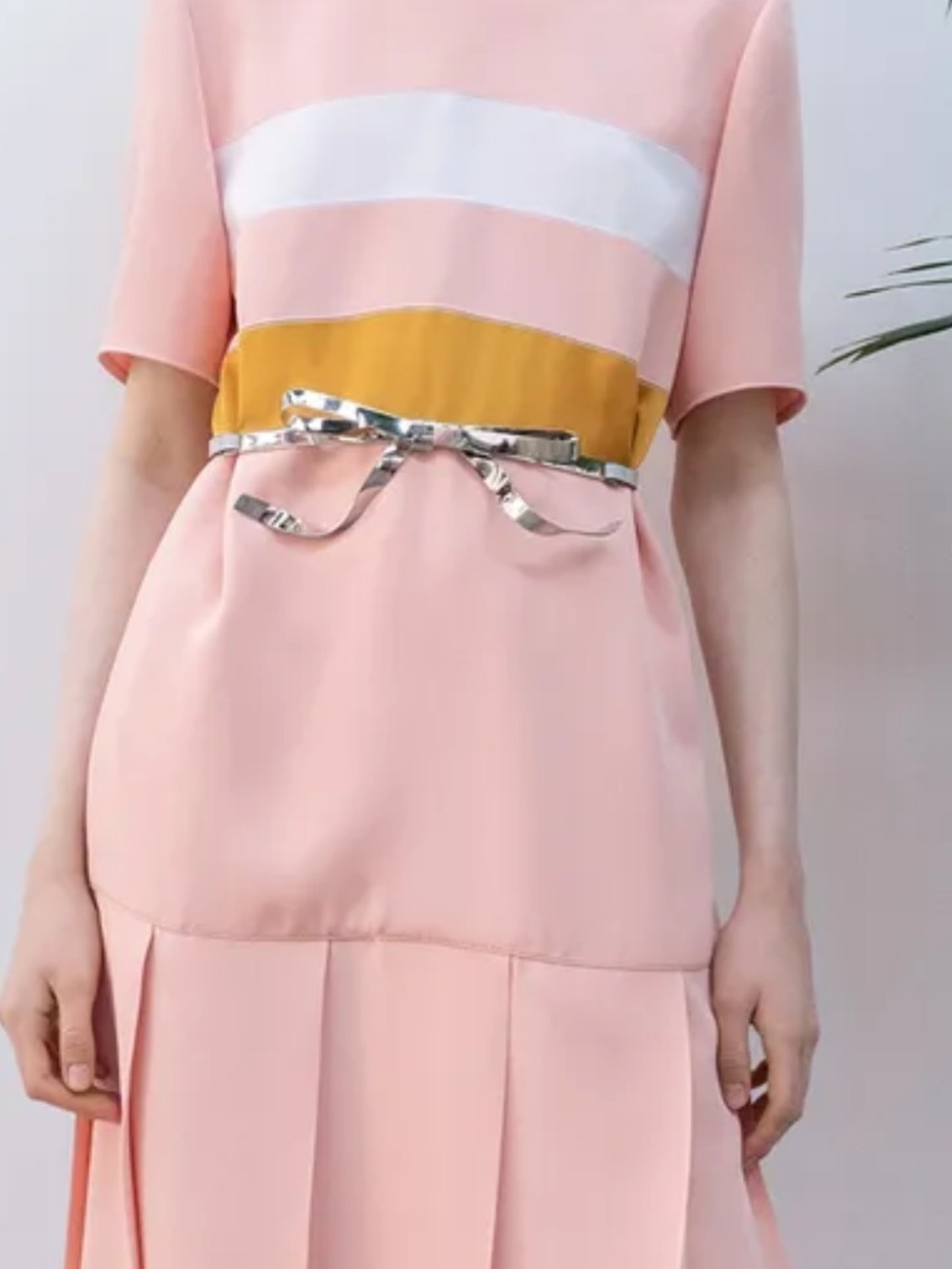 MARNI  silver  Leather Sculptural Metal and gray Waist Belt